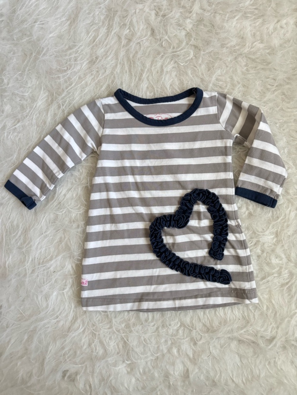 Ruffle Butts Gray and White Striped Tunic